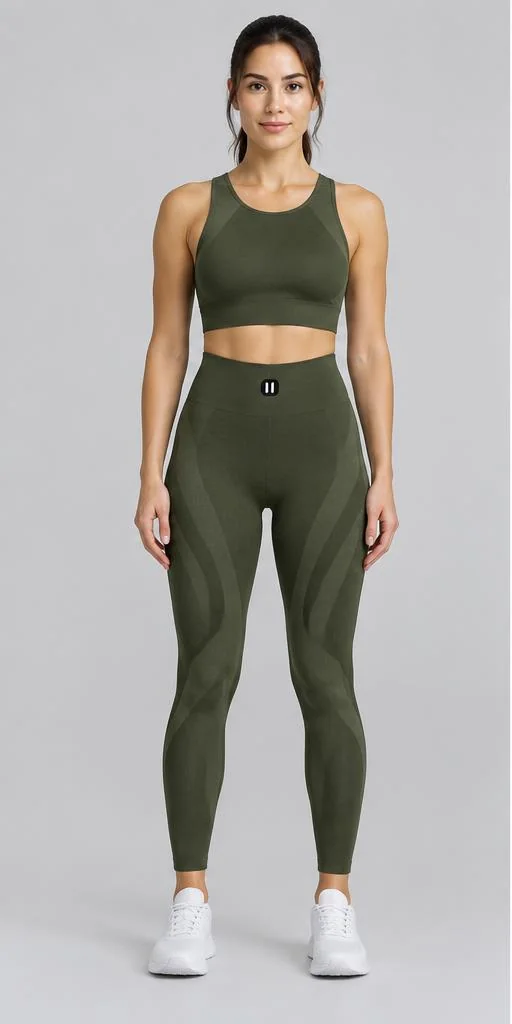 Seamless Contour Leggings in Olive — front style preview