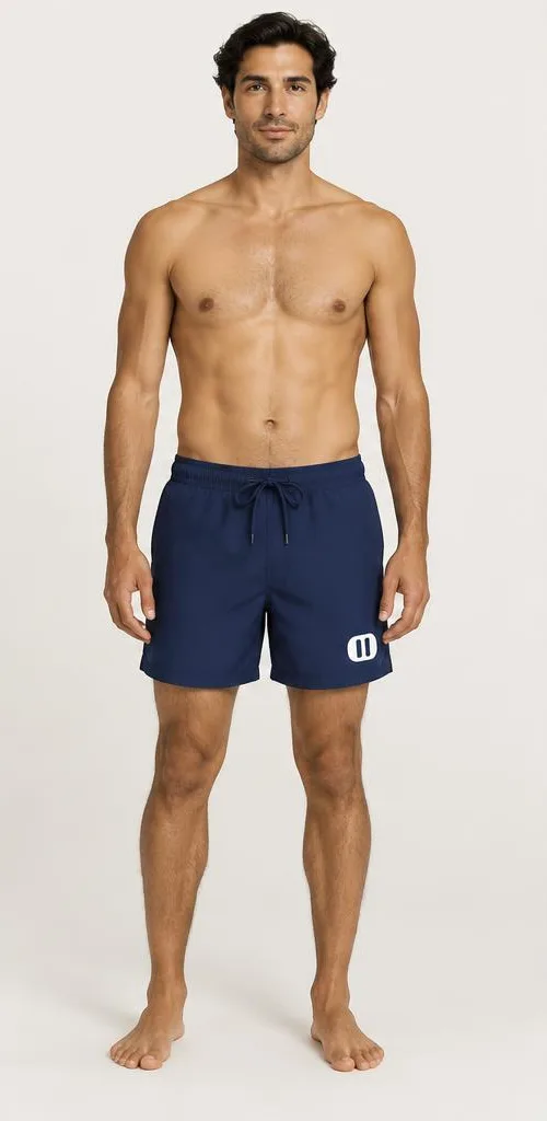 Men's Swim Shorts in Navy Blue — front style preview