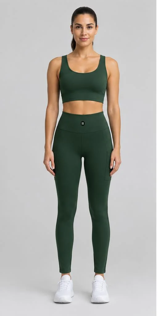 Sculpt Pocket Leggings in Forest Green — front style preview
