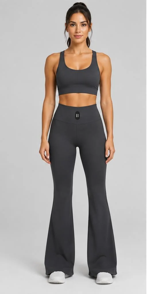 Scrunch-Back Bootcut Leggings in Charcoal — front style preview