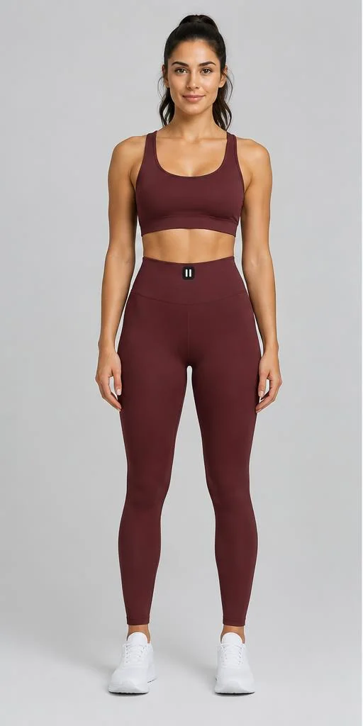 Scrunch-Back Training Leggings in Oxblood — front style preview