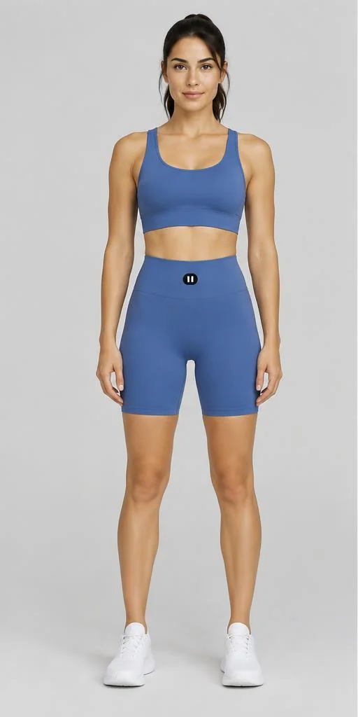 Seamless Biker Shorts in Cobalt Blue — front style preview