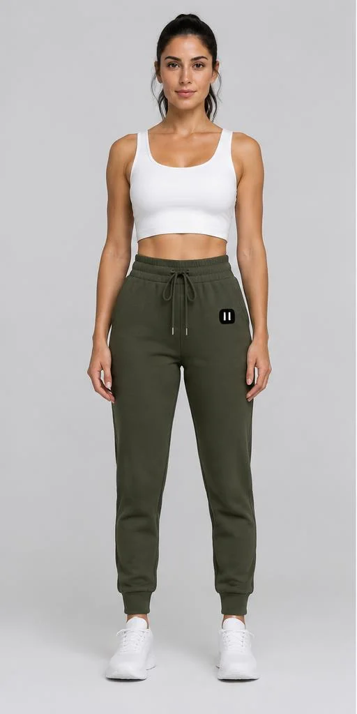 Tapered Athletic Joggers in Olive — front style preview